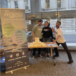 A photo of the Twipes team tabling at a JP Morgan event in London